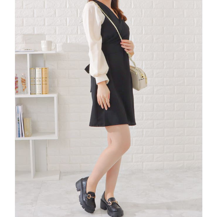 シフォンドッキングカシュクールワンピース 女性 レディース | レースレディース  | 詳細画像9 