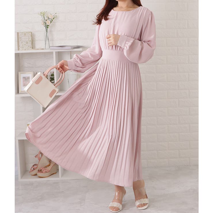 Apuweiser-riche【美品】【バックリボン】【プリーツ】ワンピース Apuweiser-riche【美品】【バックリボン】【プリーツ