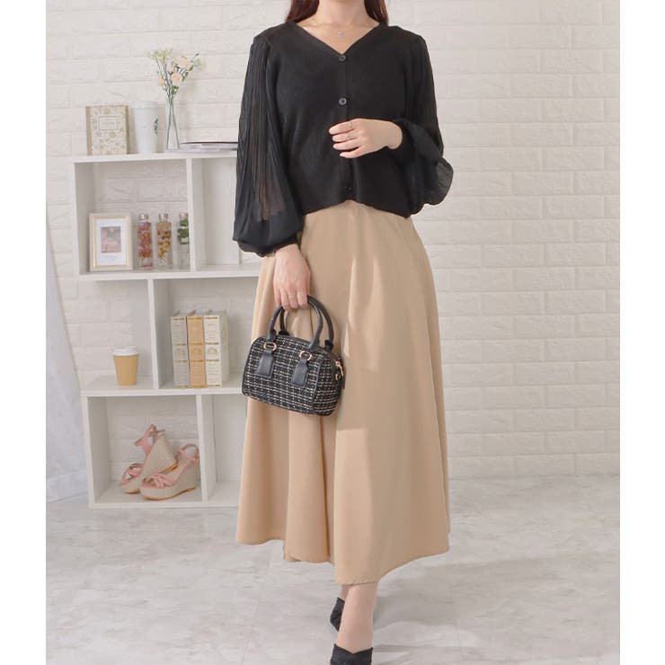 シアープリーツ袖Vネックニットカーディガン 女性 レディース | レースレディース  | 詳細画像11 