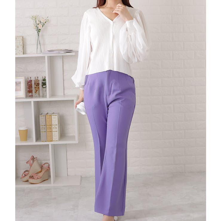 シアープリーツ袖Vネックニットカーディガン 女性 レディース | レースレディース  | 詳細画像20 