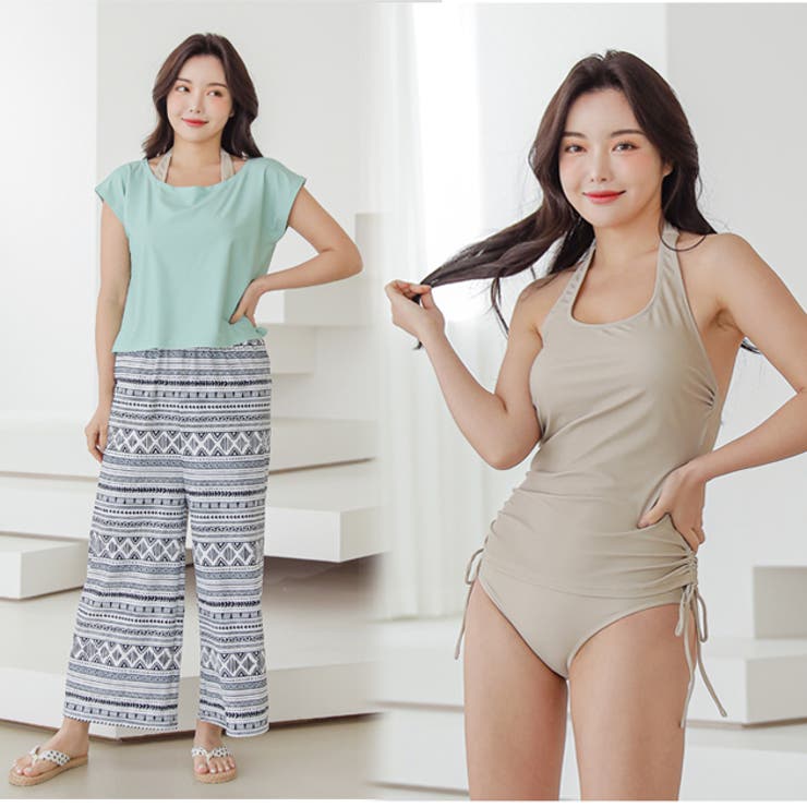 ラッシュガード付きシンプルホルタータンキニ4点セット 女性 レディース | レースレディース  | 詳細画像19 