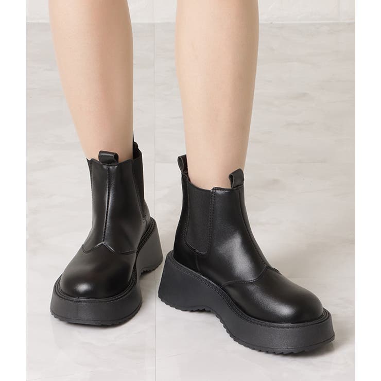 厚底 サイドゴア ショートブーツ | レースレディース  | 詳細画像11 