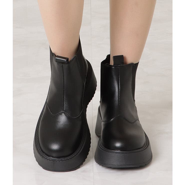 厚底 サイドゴア ショートブーツ | レースレディース  | 詳細画像13 