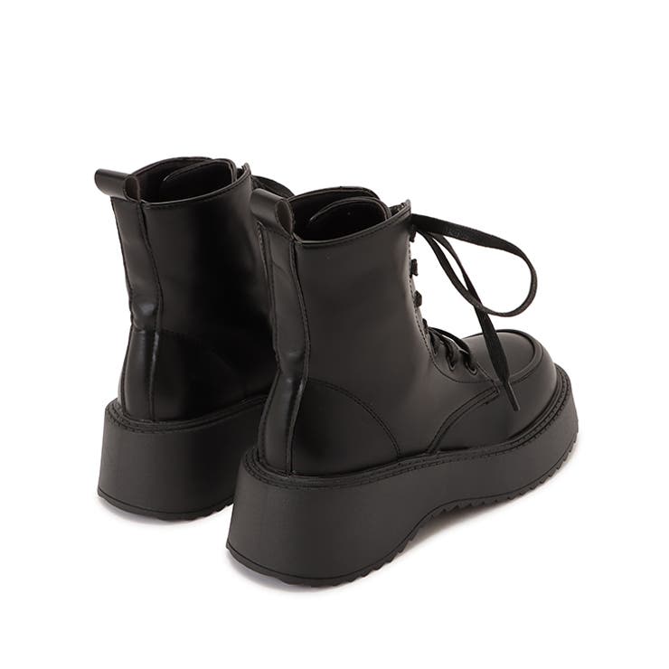 厚底 レースアップブーツ PUレザー | レースレディース  | 詳細画像16 
