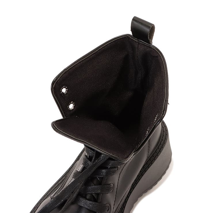 厚底 レースアップブーツ PUレザー | レースレディース  | 詳細画像19 