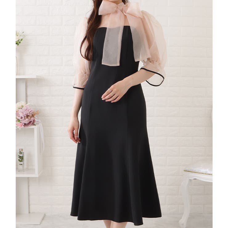 ビッグリボンシフォンドッキングワンピース 女性 レディース | レースレディース  | 詳細画像14 