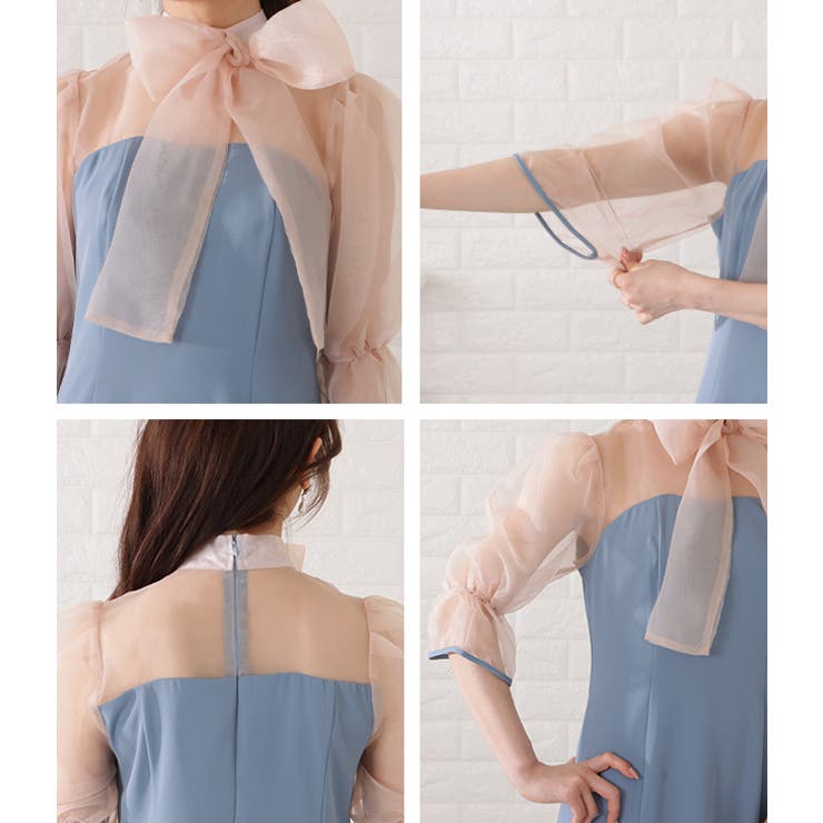 ビッグリボンシフォンドッキングワンピース 女性 レディース | レースレディース  | 詳細画像20 