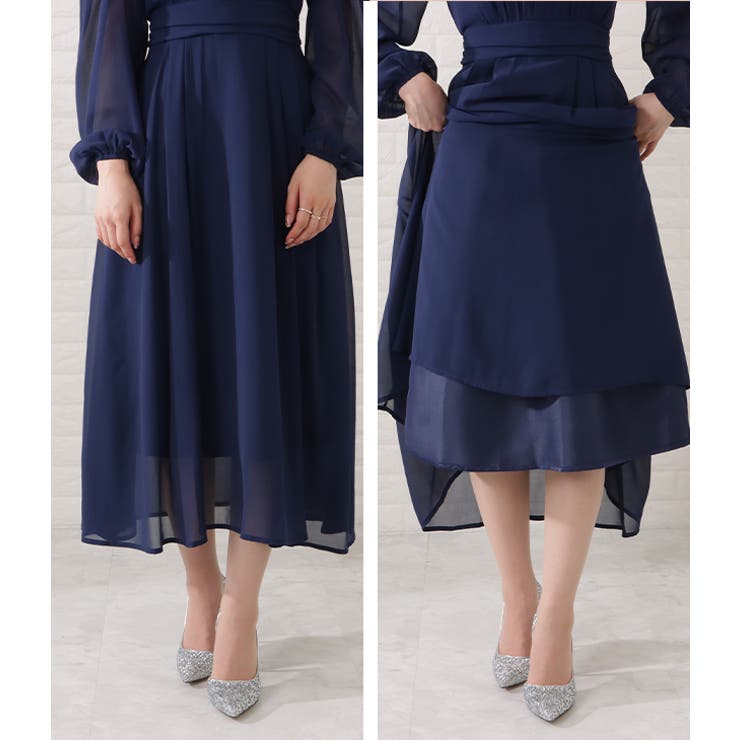 花柄シフォンワンピース | レディースファッション通販 - DHOLIC