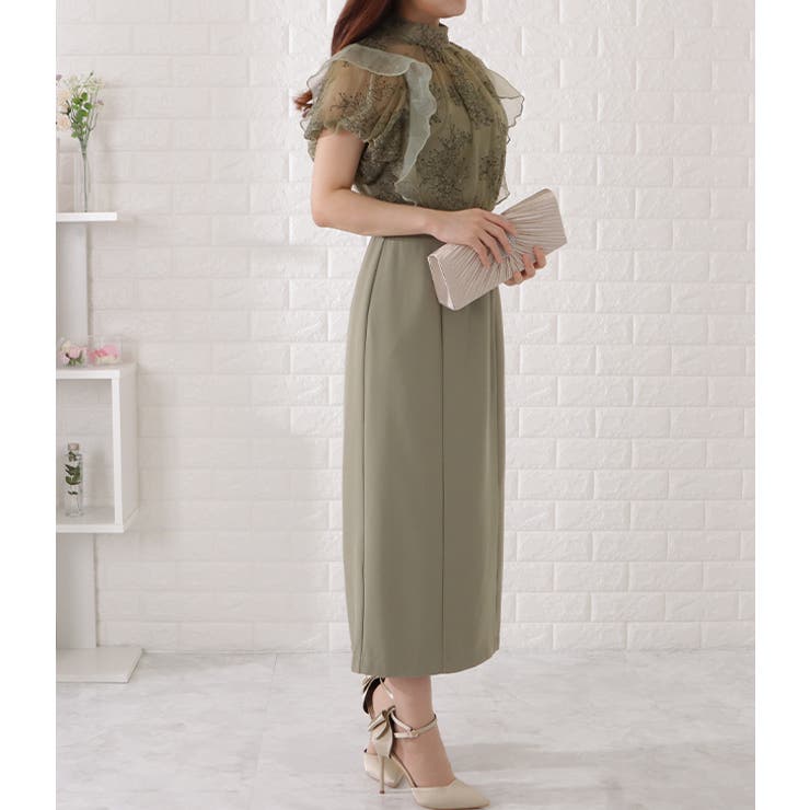 パフスリーブレースドッキングワンピース 女性 レディース | レースレディース  | 詳細画像19 