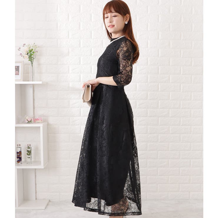 ＊新品未使用＊　定価71,500円　エリザ　シルク100% フレアワンピース フラワーMIXサテンドットワンピース[LA36-26R602]｜URBAN