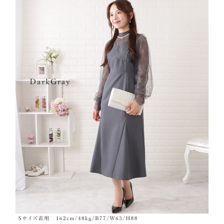 シアードッキングVネック長袖ワンピース 女性 レディース | レースレディース  | 詳細画像11 