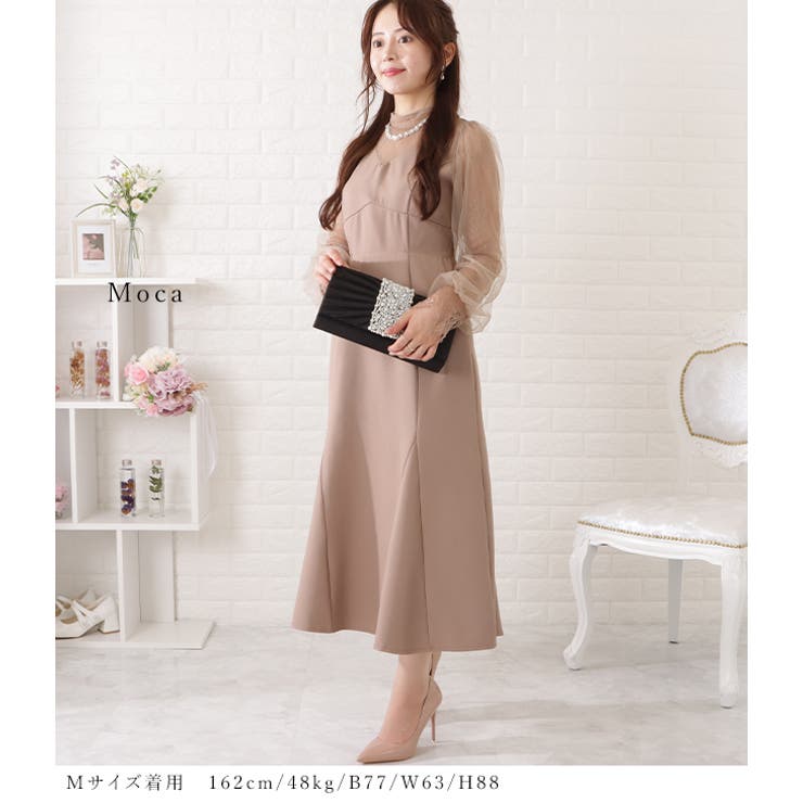 シアードッキングVネック長袖ワンピース 女性 レディース | レースレディース  | 詳細画像3 