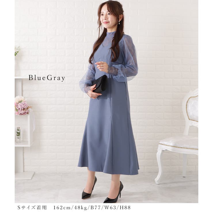 シアードッキングVネック長袖ワンピース 女性 レディース | レースレディース  | 詳細画像7 