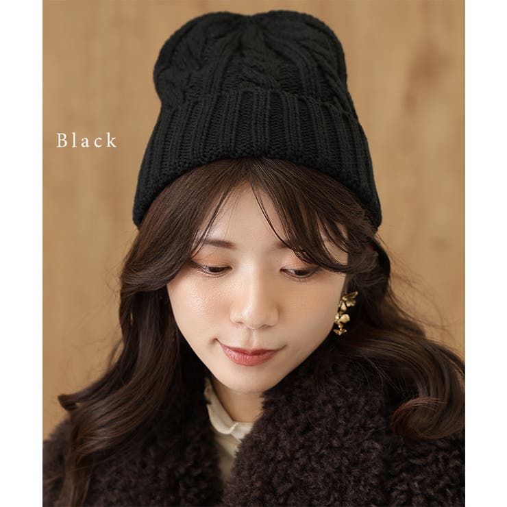 ソリッドカラー ケーブル柄 ニット | レースレディース  | 詳細画像3 