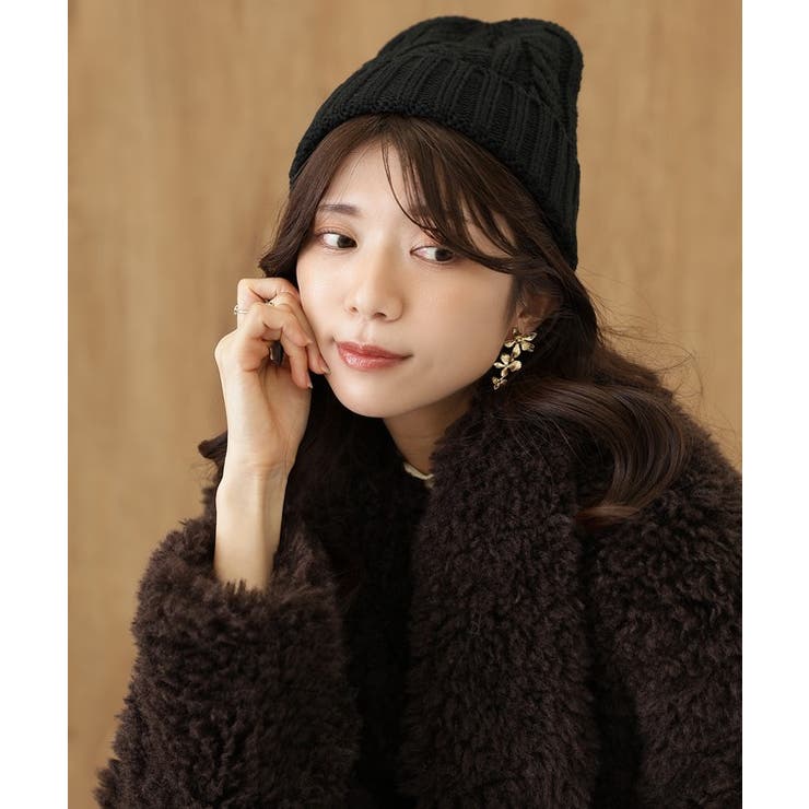 ソリッドカラー ケーブル柄 ニット | レースレディース  | 詳細画像4 