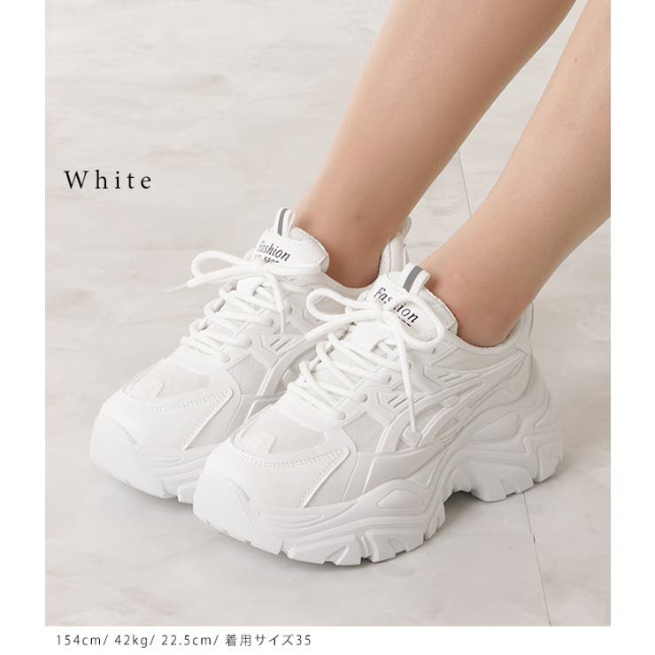 厚底 ダッドスニーカー ボリュームスニーカー | レースレディース  | 詳細画像3 