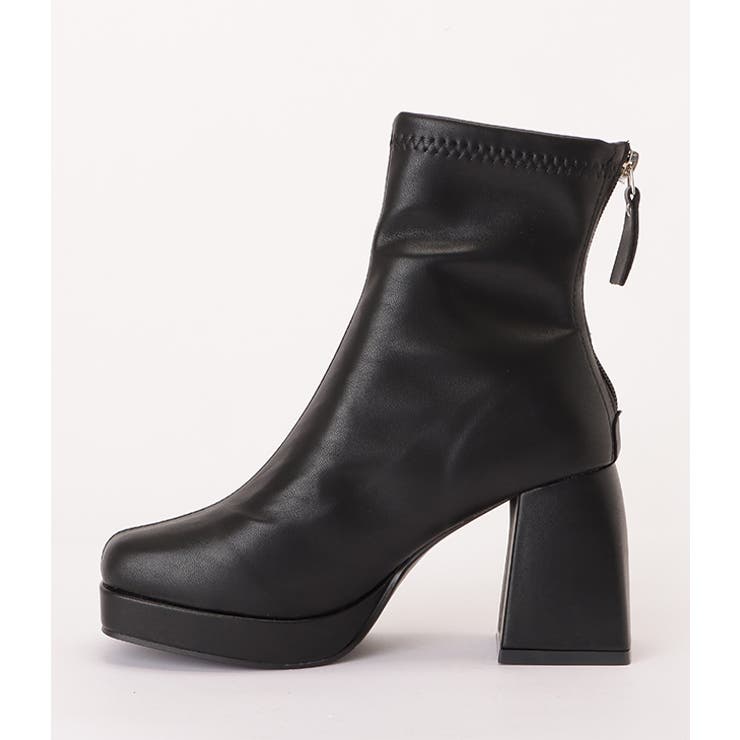 スクエアトゥ チャンキーヒール ショートブーツ | レースレディース  | 詳細画像15 