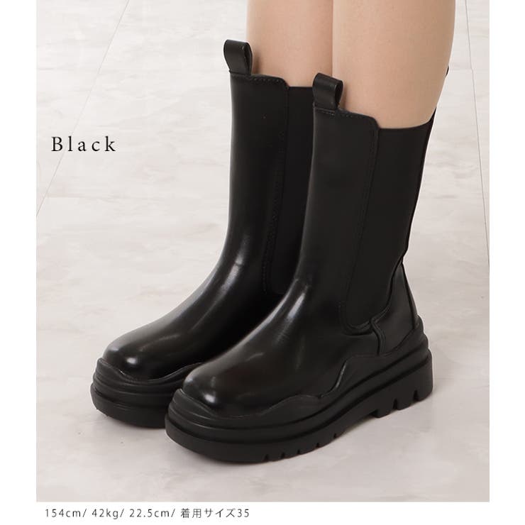 サイドゴア プラットフォーム ショートブーツ | レースレディース  | 詳細画像2 