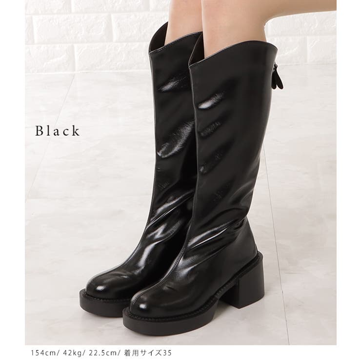 チャンキーヒール ウエスタン ロングブーツ | レースレディース  | 詳細画像2 