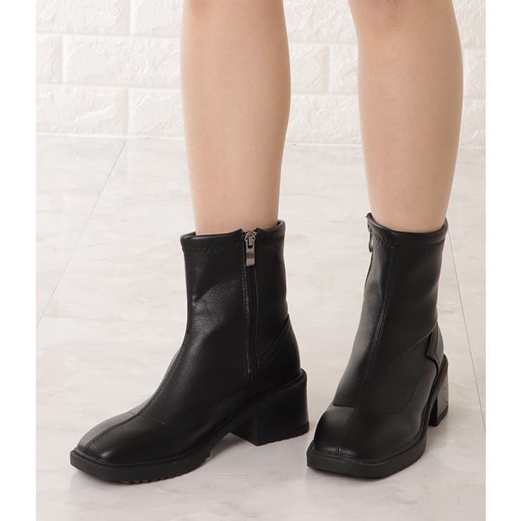 Ann demeulemeester スクエア　サイドジップ　ヒールブーツ Ann demeulemeester スクエア サイドジップ ヒールブーツ