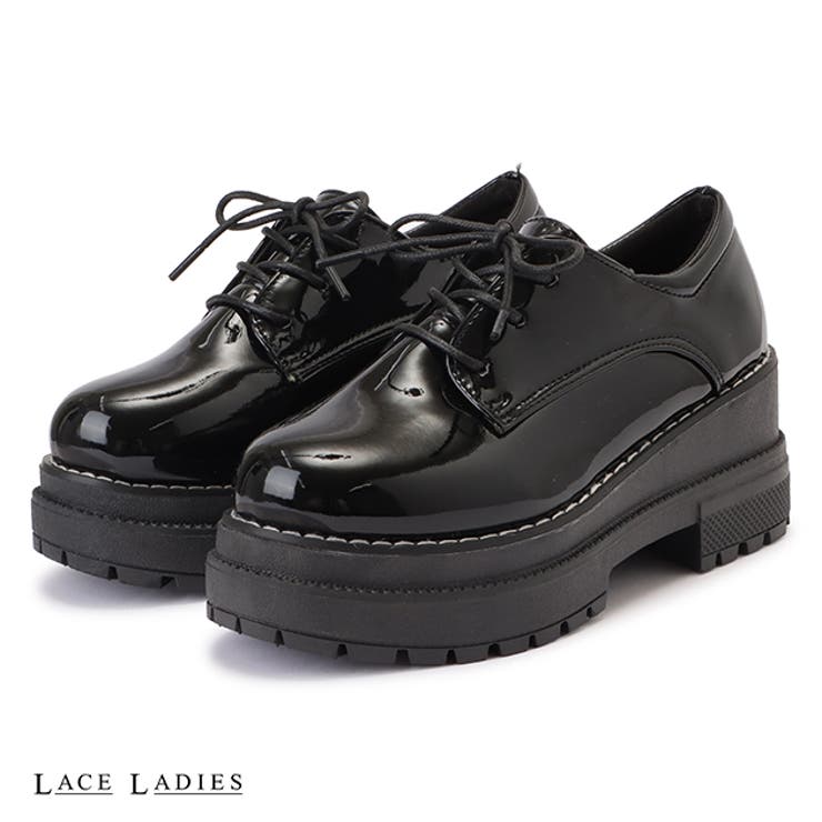 厚底 レースアップシューズ ドレスシューズ[品番：LCLW0003846
