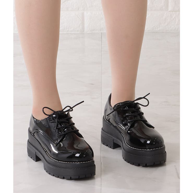 厚底 レースアップシューズ ドレスシューズ[品番：LCLW0003846