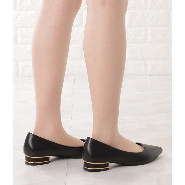 レザー調ポインテッドトゥメタリックヒールパンプス 女性 レディース | レースレディース  | 詳細画像8 