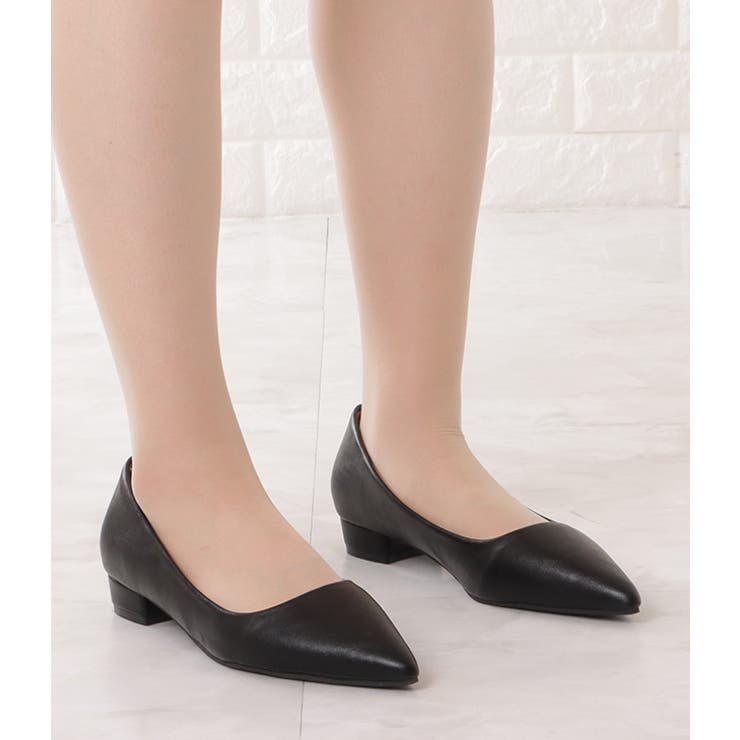 レザー調ポインテッドトゥスベーシックパンプス 女性 レディース | レースレディース  | 詳細画像6 