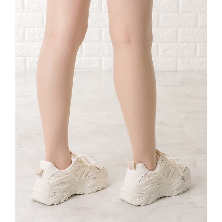 異素材ボリュームレースアップスニーカー 女性 レディース | レースレディース  | 詳細画像12 