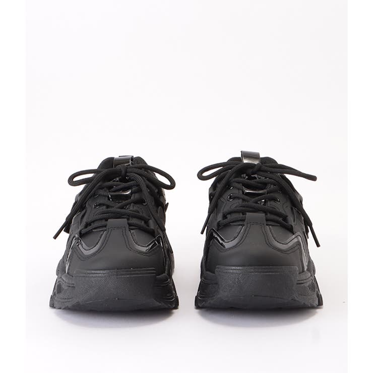 パッチワーク風厚底レースアップダッドスニーカー 女性 レディース | レースレディース  | 詳細画像15 