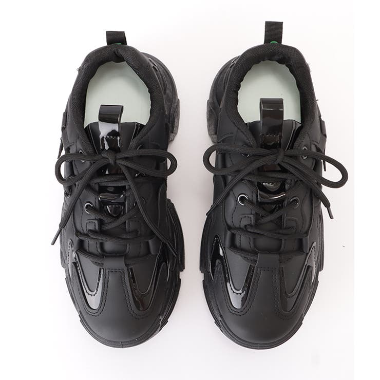 パッチワーク風厚底レースアップダッドスニーカー 女性 レディース | レースレディース  | 詳細画像16 