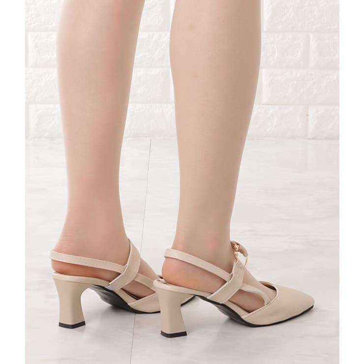 ポインテッドトゥバックストラップフラットパンプス 女性 レディース | レースレディース  | 詳細画像13 