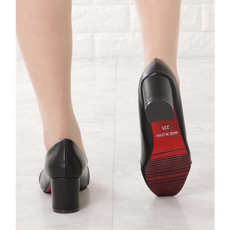 バイカラーレザーラウンドチャンキーパンプス レディース 女性 | レースレディース  | 詳細画像6 