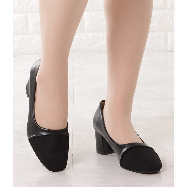 バイカラーレザーラウンドチャンキーパンプス レディース 女性 | レースレディース  | 詳細画像8 