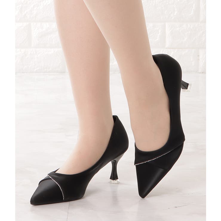 レザー調ラインビジューポインテッドパンプス レディース 女性 | レースレディース  | 詳細画像4 