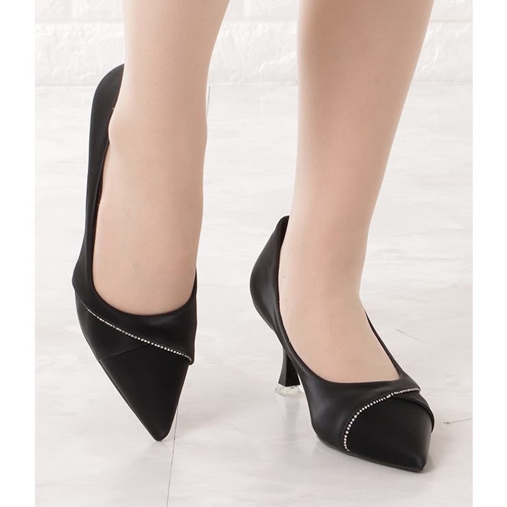 レザー調ラインビジューポインテッドパンプス レディース 女性 | レースレディース  | 詳細画像8 