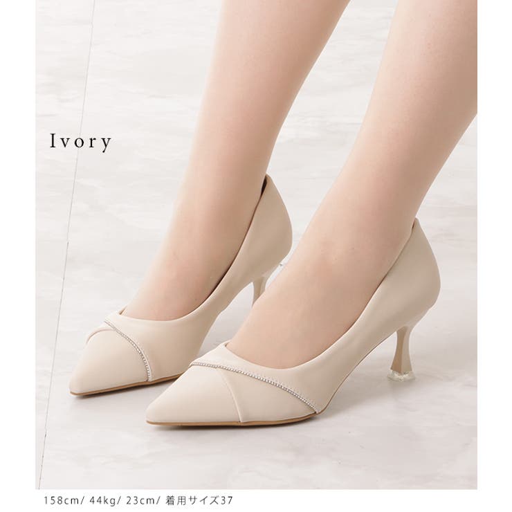 レザー調ラインビジューポインテッドパンプス レディース 女性 | レースレディース  | 詳細画像9 