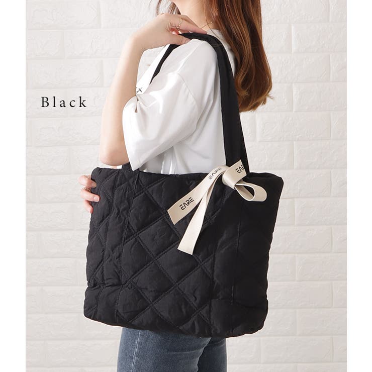 リボン付きシワキルティングトートバッグ レディース 女性 | レースレディース  | 詳細画像3 