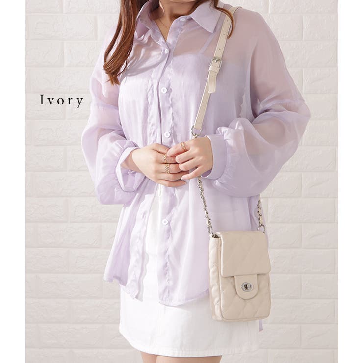 メタリックバックル付きレザー調キルティングショルダーバッグ レディース 女性 | レースレディース  | 詳細画像8 