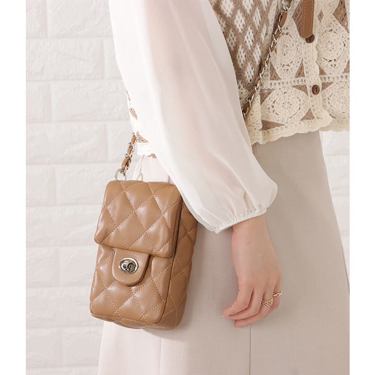 メタリックバックル付きレザー調キルティングショルダーバッグ レディース 女性 | レースレディース  | 詳細画像14 