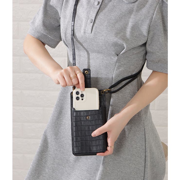 クロコダイルレザー調2WAYスマホショルダーバッグ レディース 女性 | レースレディース  | 詳細画像6 