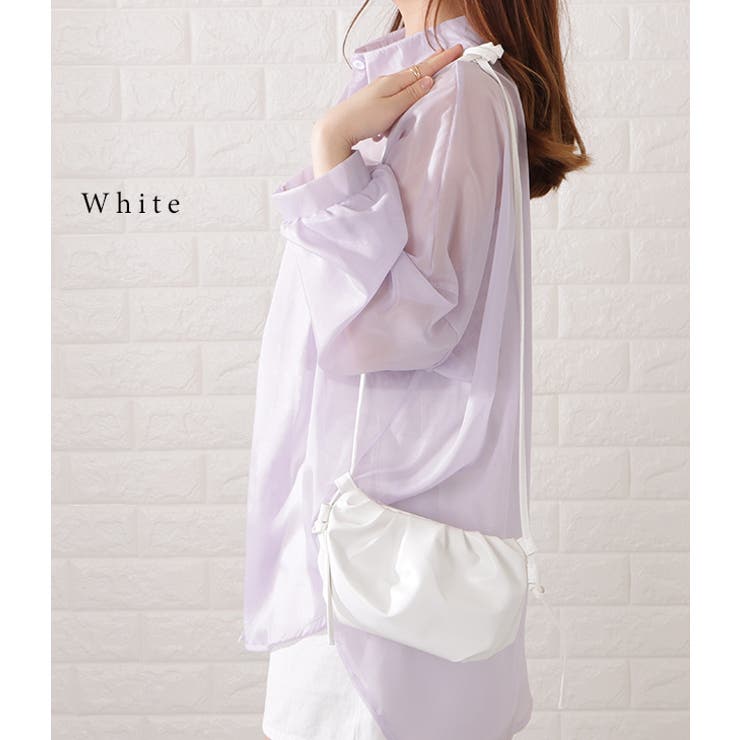 レザー調ギャザーショルダーバッグ レディース 女性 | レースレディース  | 詳細画像7 