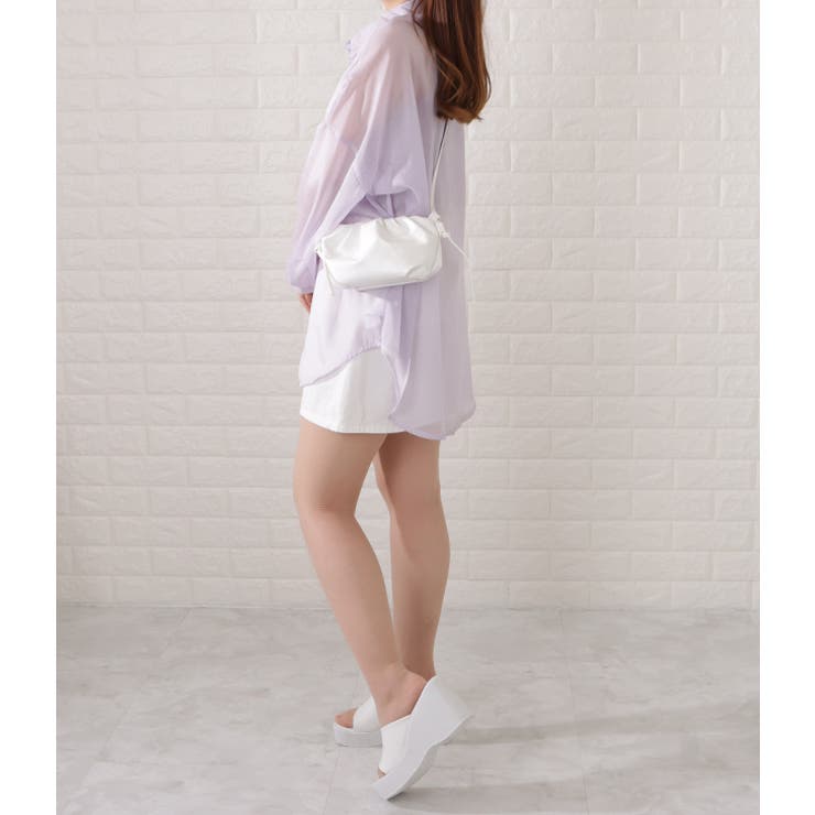 レザー調ギャザーショルダーバッグ レディース 女性 | レースレディース  | 詳細画像8 