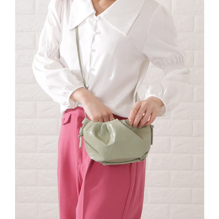 レザー調ギャザーショルダーバッグ レディース 女性 | レースレディース  | 詳細画像14 