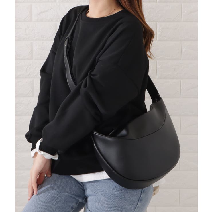 レザー調ハーフムーンショルダーバッグ レディース 女性 | レースレディース  | 詳細画像6 