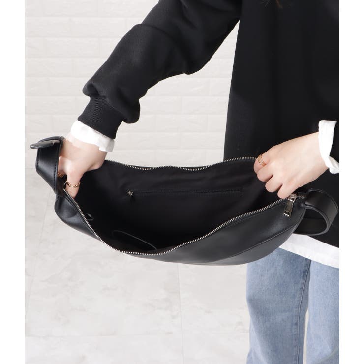 レザー調ハーフムーンショルダーバッグ レディース 女性 | レースレディース  | 詳細画像8 