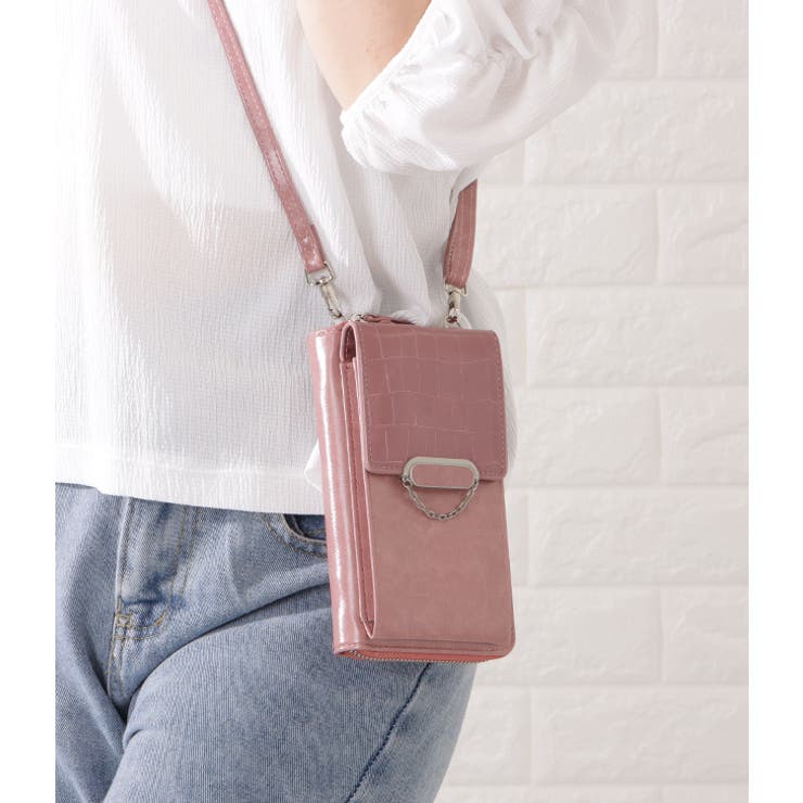 クロコダイル柄レザー調スマートフォンショルダーバッグ レディース 女性 | レースレディース  | 詳細画像14 