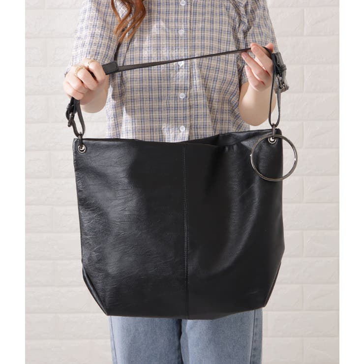 リング付きレザー調ビッグショルダーバッグ レディース 女性 | レースレディース  | 詳細画像9 