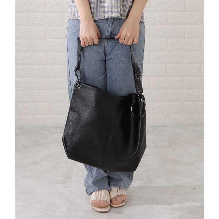 リング付きレザー調ビッグショルダーバッグ レディース 女性 | レースレディース  | 詳細画像10 