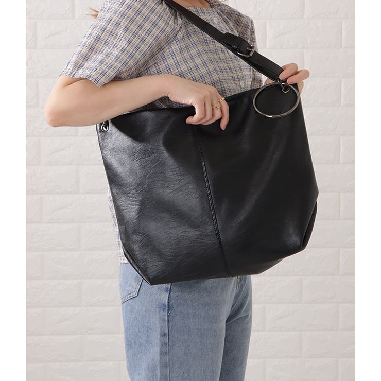 リング付きレザー調ビッグショルダーバッグ レディース 女性 | レースレディース  | 詳細画像12 